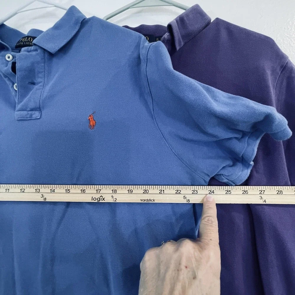 2 Polo Ralph Lauren Polo Shirts Mens XL Multicolor Classic Fit Knit Short Sleeve